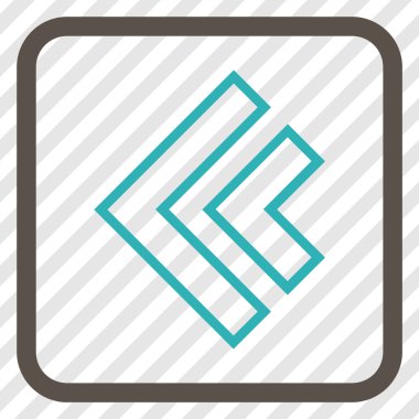 Yön sol vektör simgesi bir çerçeve içinde