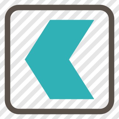 Yön sol vektör simgesi bir çerçeve içinde