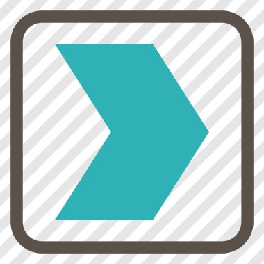 Yöne doğru vektör simgesi bir çerçeve içinde