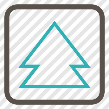 Yön yukarı vektör simgesi bir çerçeve içinde