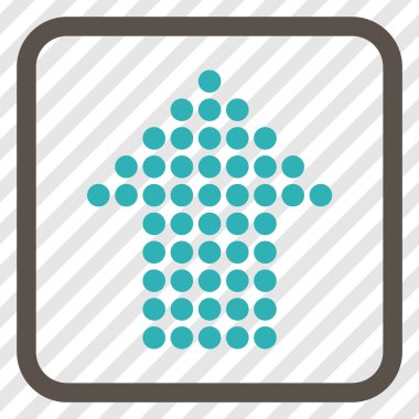 Vektör simgesi bir çerçeve içinde yukarı noktalı ok