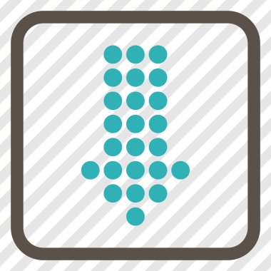 Vektör simgesi bir çerçeve içinde aşağı noktalı ok