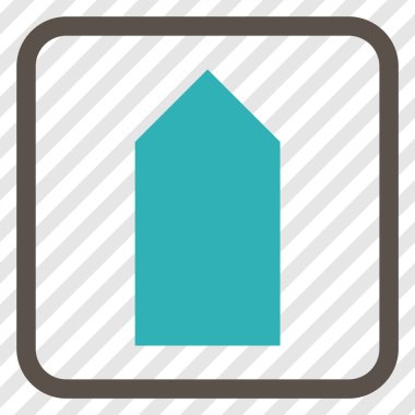 Yön yukarı vektör simgesi bir çerçeve içinde