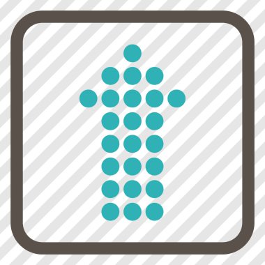 Vektör simgesi bir çerçeve içinde yukarı noktalı ok