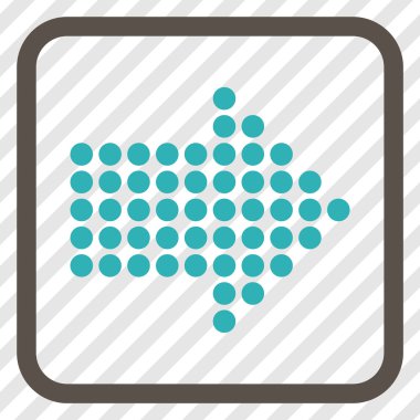 Noktalı ok doğru vektör simgesi bir çerçeve içinde