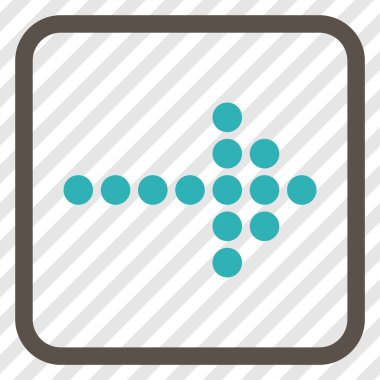 Noktalı ok doğru vektör simgesi bir çerçeve içinde