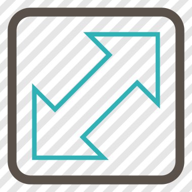 Exchange çapraz vektör simgesi bir çerçeve içinde