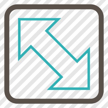 Exchange çapraz vektör simgesi bir çerçeve içinde