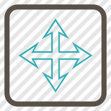 Genişletin okları vektör simgesi bir çerçeve içinde