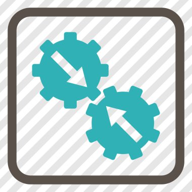 Dişli Tümleştirme vektör simgesi bir çerçeve içinde