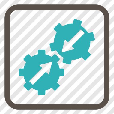 Dişli Tümleştirme vektör simgesi bir çerçeve içinde