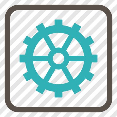 Dişli vektör simgesi bir çerçeve içinde