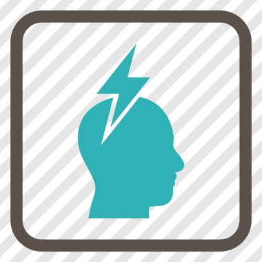 Baş ağrısı vektör simgesi bir çerçeve içinde