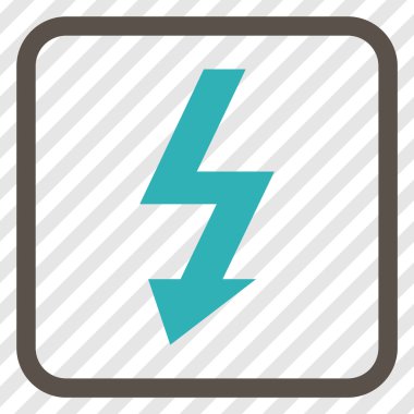 Yüksek gerilim vektör simgesi bir çerçeve içinde