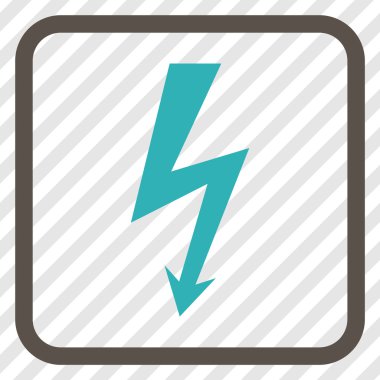 Yüksek gerilim vektör simgesi bir çerçeve içinde