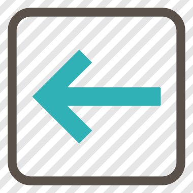 Sol ok vektör simgesi bir çerçeve içinde