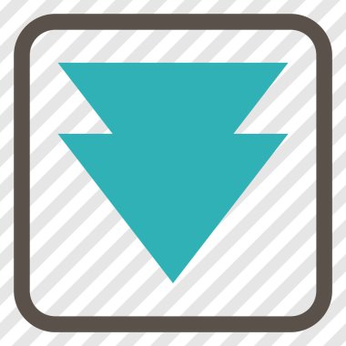 Vektör simgesi bir çerçeve içinde aşağı iner