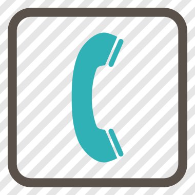 Telefon alıcı vektör simgesi bir çerçeve içinde