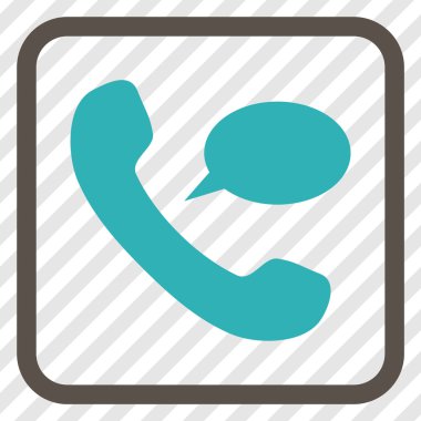 Telefon iletisi vektör simgesi bir çerçeve içinde