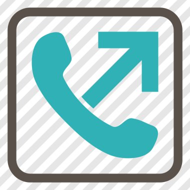 Giden arama vektör simgesi bir çerçeve içinde