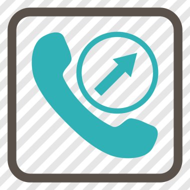 Giden arama vektör simgesi bir çerçeve içinde