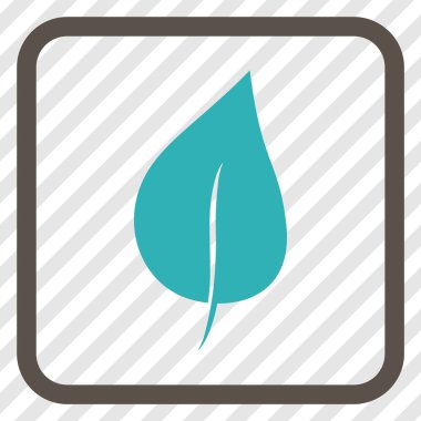 Bitki yaprak vektör simgesi bir çerçeve içinde