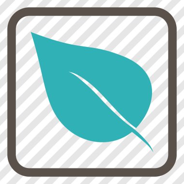 Bitki yaprak vektör simgesi bir çerçeve içinde