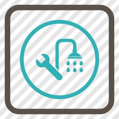 Sıhhi tesisat vektör simgesi bir çerçeve içinde