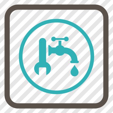 Sıhhi tesisat vektör simgesi bir çerçeve içinde