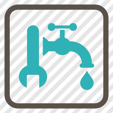 Sıhhi tesisat vektör simgesi bir çerçeve içinde