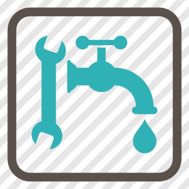 Sıhhi tesisat vektör simgesi bir çerçeve içinde