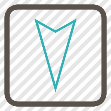 İşaretçi vektör simgesi bir çerçeve içinde aşağı