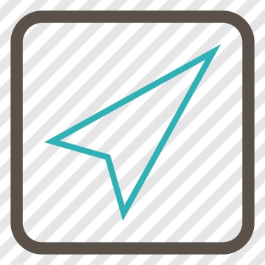 İşaretçiyi doğru yukarı vektör simgesi bir çerçeve içinde