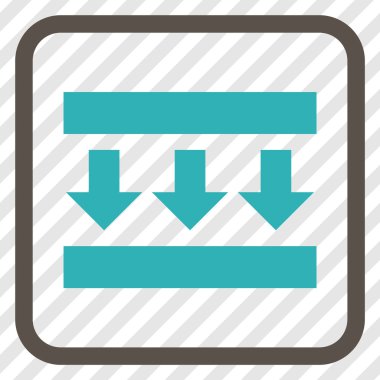 Basıncı vektör simgesi bir çerçeve içinde aşağı