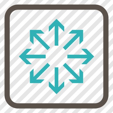 Radyal oklar bir çerçeve içinde simge vektör