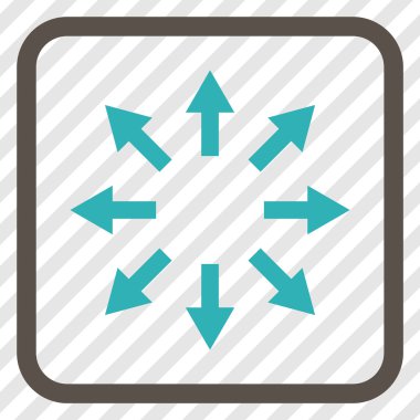 Radyal oklar bir çerçeve içinde simge vektör