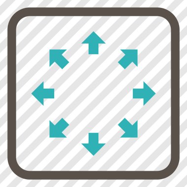 Radyal oklar bir çerçeve içinde simge vektör