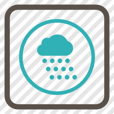 Yağmur bulutu vektör simgesi bir çerçeve içinde