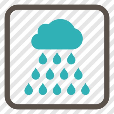 Yağmur bulutu vektör simgesi bir çerçeve içinde