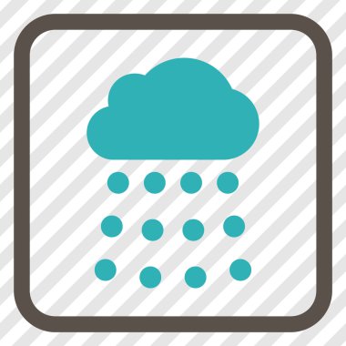 Yağmur bulutu vektör simgesi bir çerçeve içinde