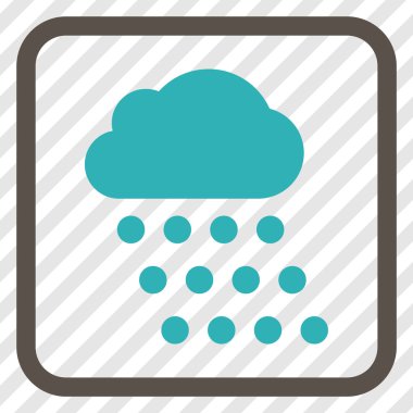 Yağmur bulutu vektör simgesi bir çerçeve içinde