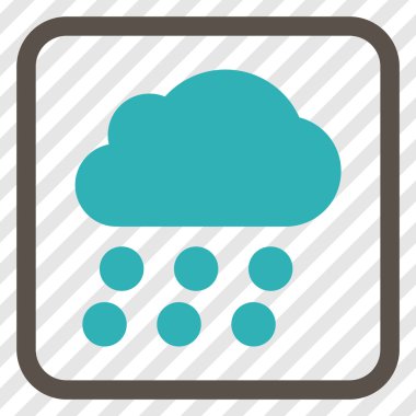 Yağmur bulutu vektör simgesi bir çerçeve içinde