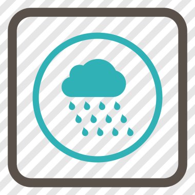 Yağmur bulutu vektör simgesi bir çerçeve içinde