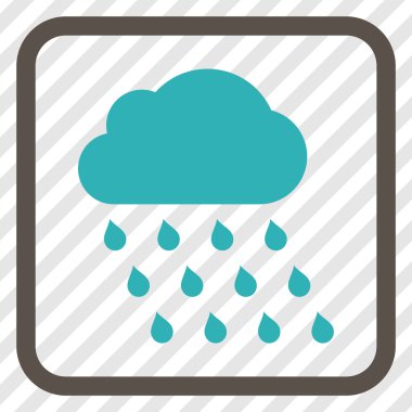 Yağmur bulutu vektör simgesi bir çerçeve içinde