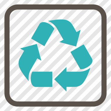 Geri dönüşüm vektör simgesi bir çerçeve içinde