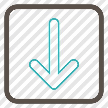 Vektör simgesi bir çerçeve içinde aşağı yönlü ok