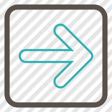 Yuvarlak ok doğru vektör simgesi bir çerçeve içinde