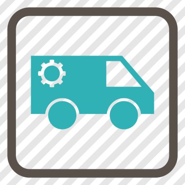 Hizmet araba vektör simgesi bir çerçeve içinde