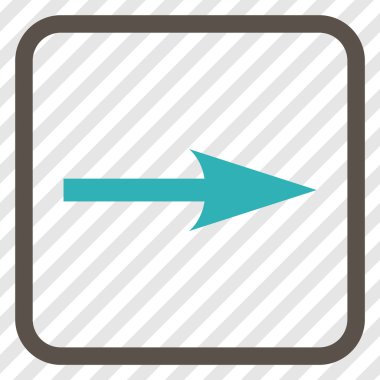 Keskin ok doğru vektör simgesi bir çerçeve içinde