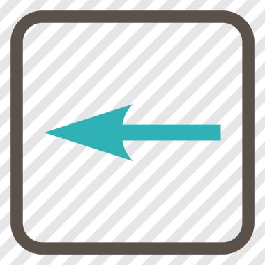 Keskin ok sol vektör simgesi bir çerçeve içinde